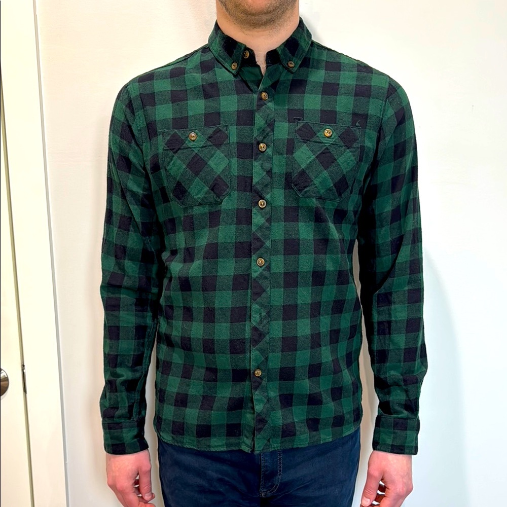 Green and Black Checkered Men's Shirt